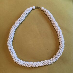 Elegant White Beaded 1970s Necklace